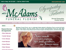Tablet Screenshot of mcadamsfuneralflorist.com